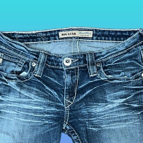 Big Star Sweet Bootcut Ultra Low Jeans Size 27x28 - Picture 2 of 8